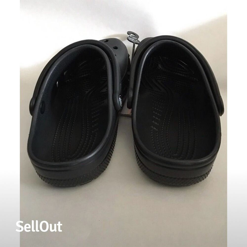 Crocs Unisex Adults's Classic Clogs Black Size W9/M7 Casual Slip-On Shoes - Picture 4 of 6